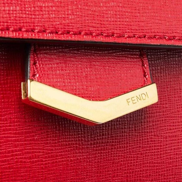 Fendi Red Saffiano Leather Demi Jour Small Bag 8BT245 - Picture 10 of 12